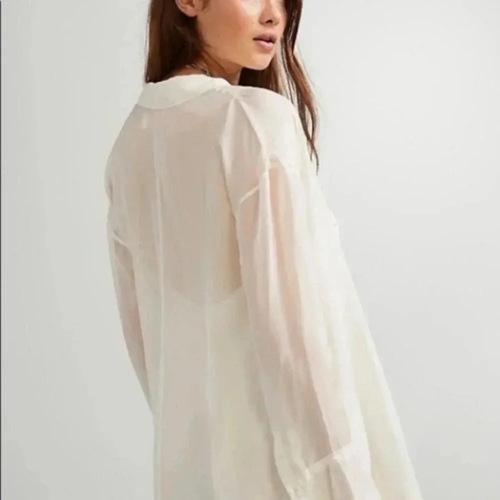 NWT Free People Renata Set 100% Silk Slip Dress Set White Large